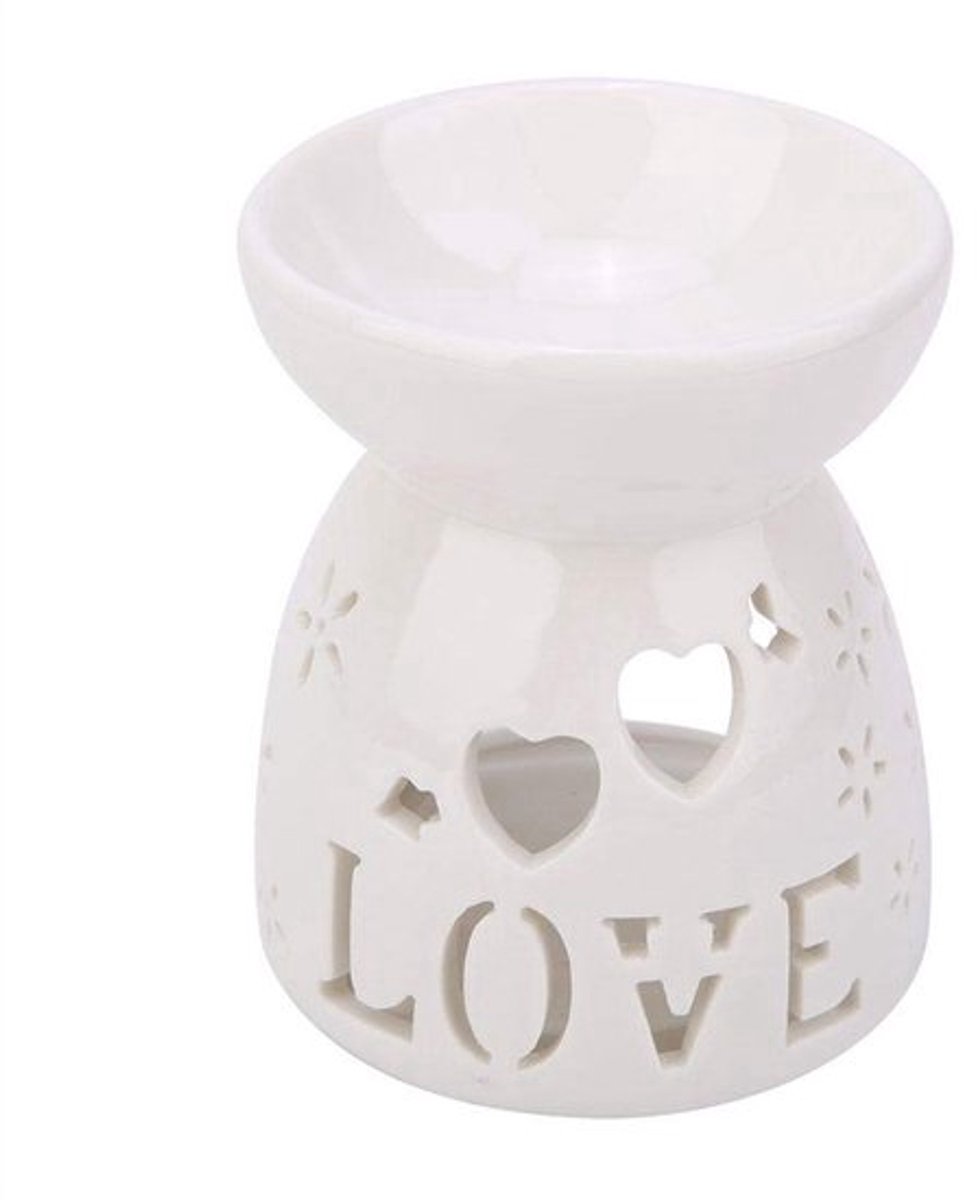 Oliebrander Keramiek - Nachtlampje - Aromabrander - Decoratief - Draagbaar - 9cm/3,5 inch - Aromatherapiebrander