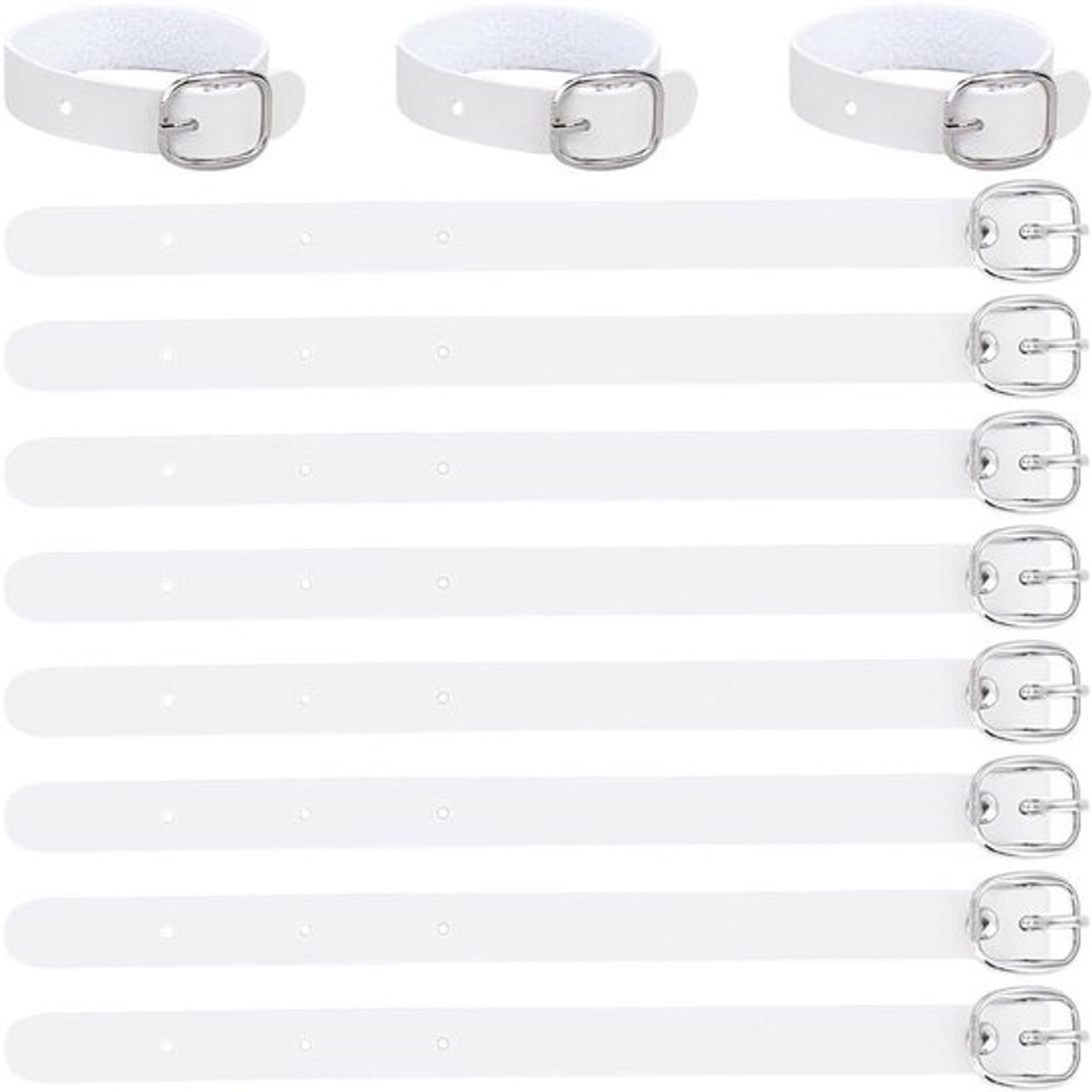 - Traditionele Schotse Kilt Extender Bandjes - Kettingen - Witte - Stijgbeugel - PU Lederen Manchet Armbanden - Antislip Mouwhouders - Riem - Bagage Tag Riemen voor Kilts Jas 20 Stuks 0,5 Inch PU Lederen.