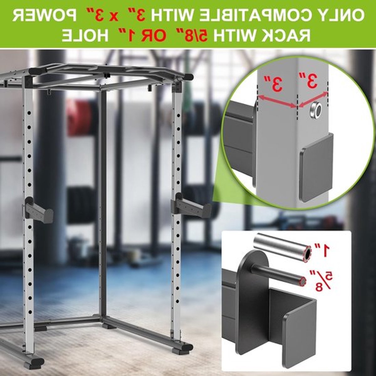 Veilige Spotter Armen en J Hooks voor 2" x 2" en 3" x 3" Power Racks - Stevige Dumbbell Houder en Vangsystemen met Rubber Pads - Ideaal voor Squats, Bench Press en Krachttraining