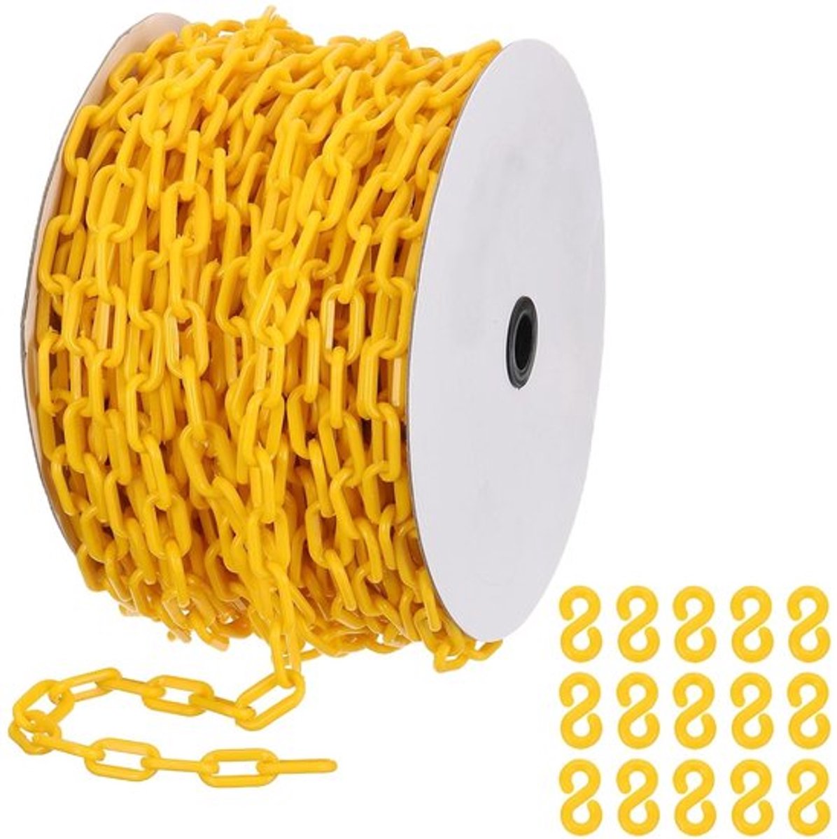 Geel Plastic Ketting 6mm voor Veiligheidsafscherming - Ideaal voor Mensencontrole, Parkeerplaatsen en Evenementen Decoratie