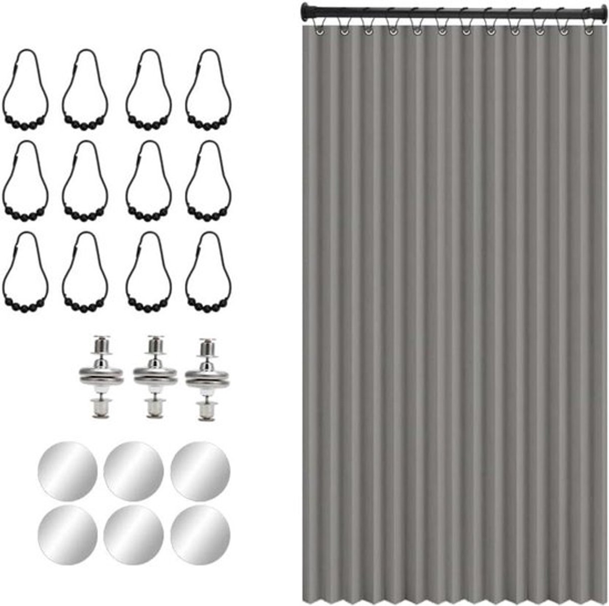 Deurgordijn 200x120 cm Waterdicht Geluidsisolerend Telescoopstang Opvouwbare Ruimteverdeler Badkamer Slaapkamer Woonkamer