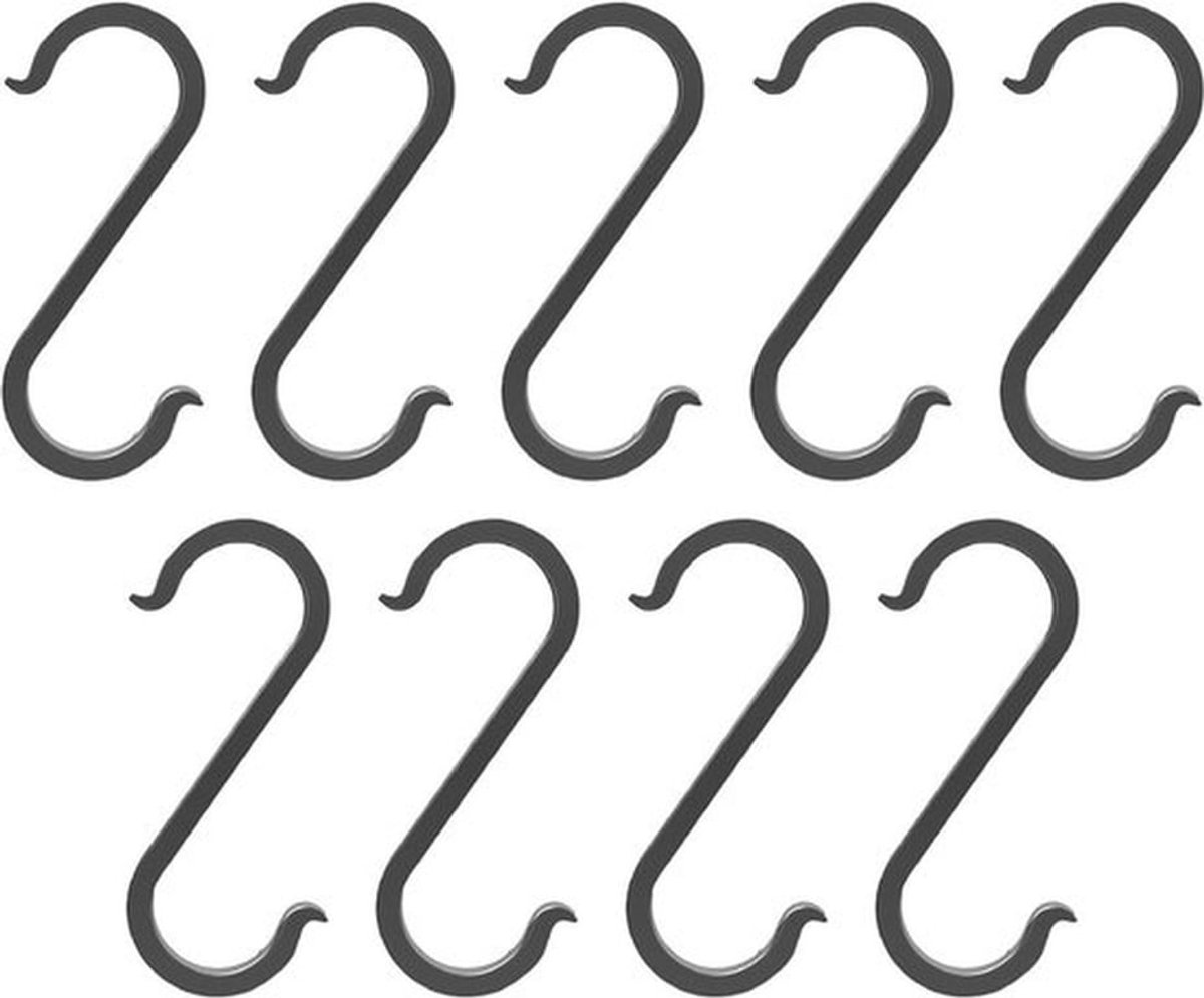S-haken - Hangende Potten en Pannen - Aluminium - Keuken - Kast - Garage - Tuin - 9 stuks - Ideale Opslag - Zwart - Geschikt voor Diverse Gebruiksdoeleinden