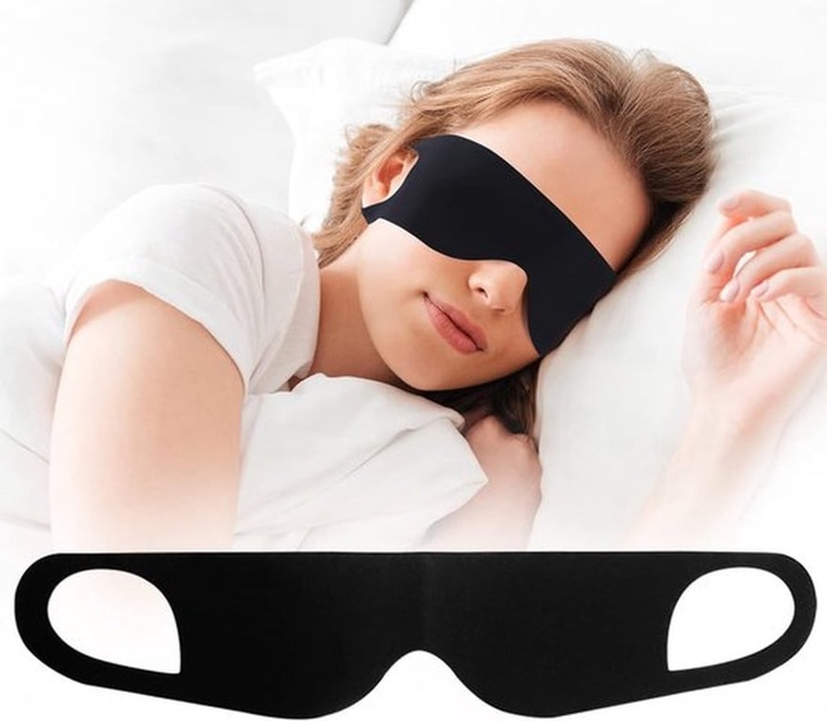 Licht Oogmasker - Ademend Slaapmasker voor Comfort - Zwart