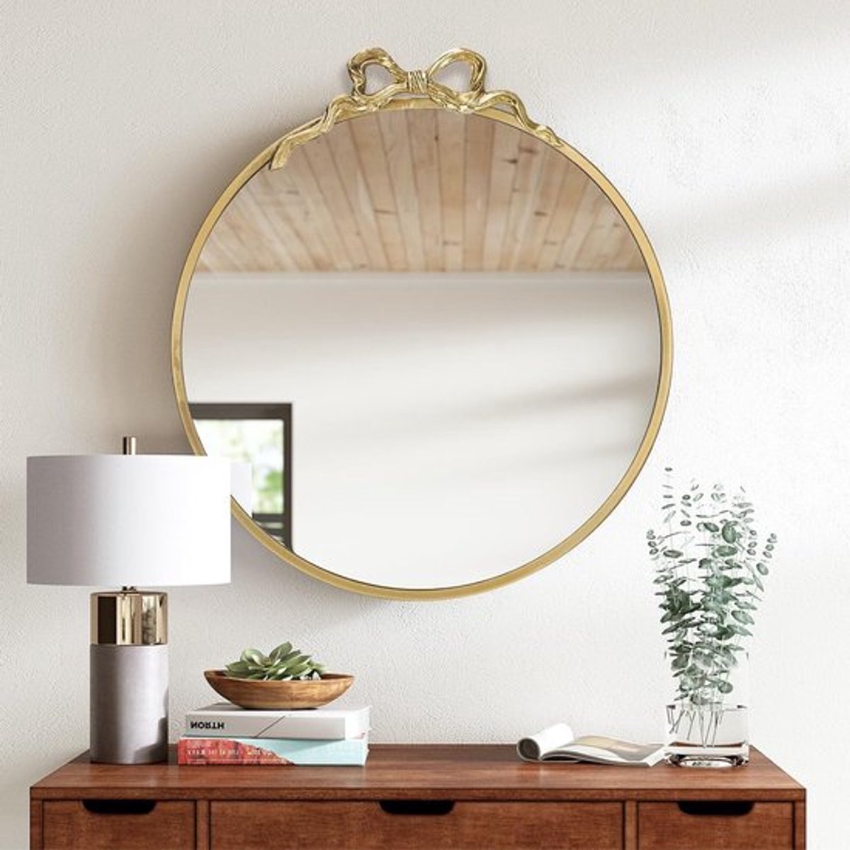 Ronde Spiegel met Metaal Frame van 50 cm voor Wanddecoratie, Badkamer en Slaapkamer, Perfect voor Make-up en Interieurstyling