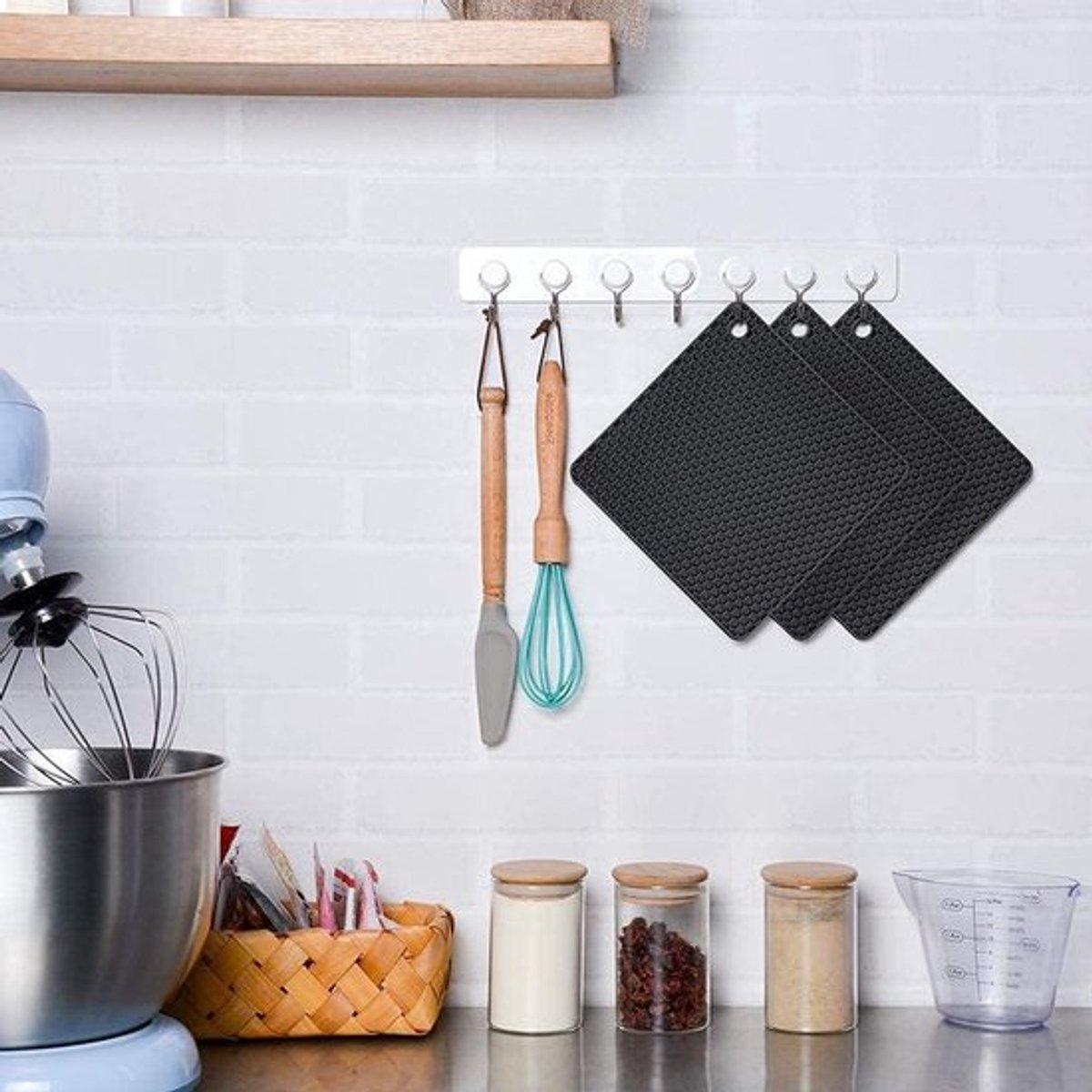 Siliconen Pothouders Set - Multifunctioneel - Antislip - Flexibel - Hittebestendig - Duurzaam - Tafelkeuken - Zwart - Geschikt voor Alle Pannen3546.