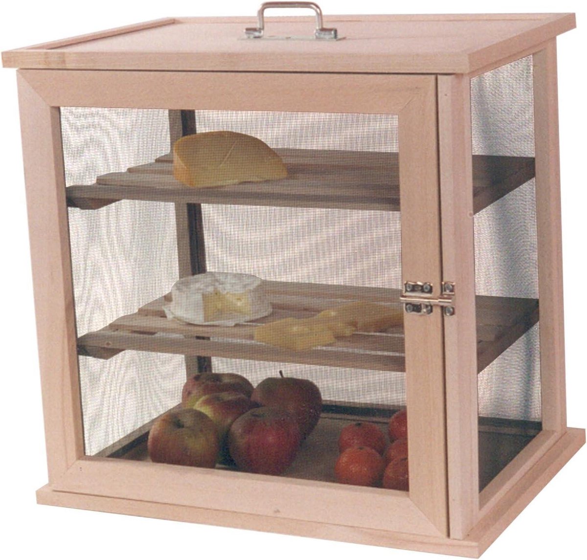 Opbergkast - Keukenkastje - Voedsel bewaren - Muggenwerend metaal - 52 cm breed - Houtkleur
