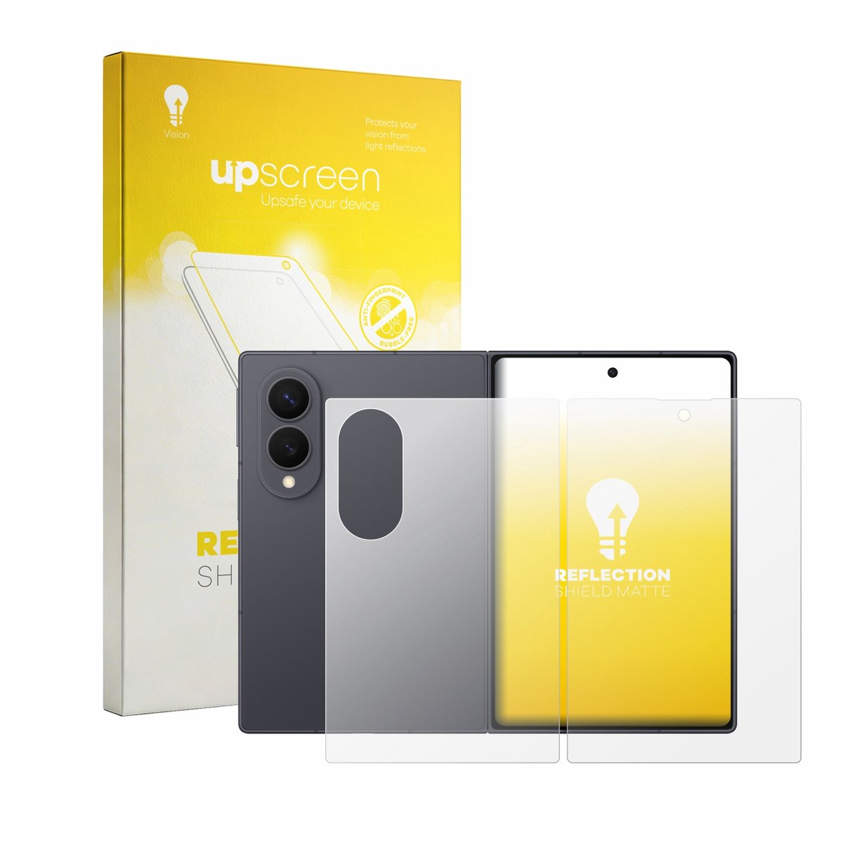 upscreen - Screenprotector voor Samsung Galaxy Z Fold 8 (Voor+Achter) - Folie Beschermfolie anti glare matte