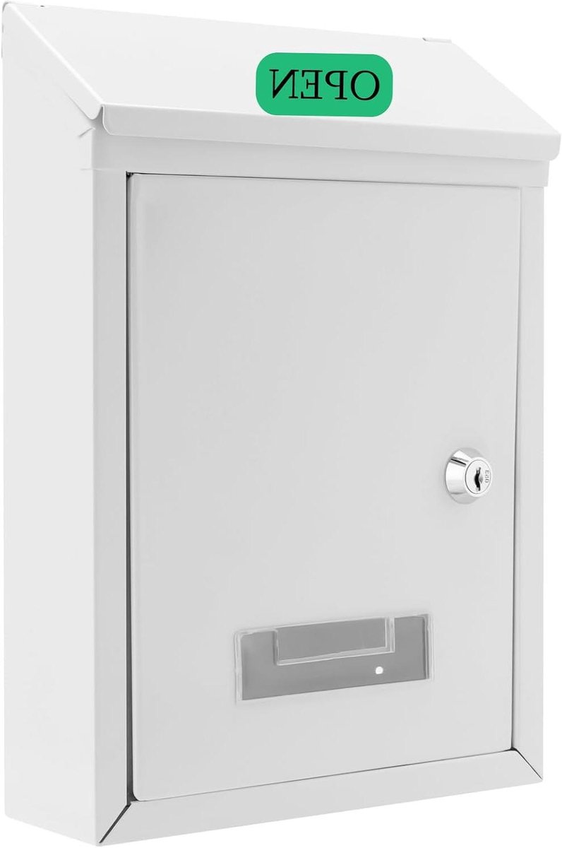 Brievenbus Muurbevestiging - Postbak Metaal - Post Ontvangen - Waterproof Coating - 30 x 21.5 x 7cm - Wit