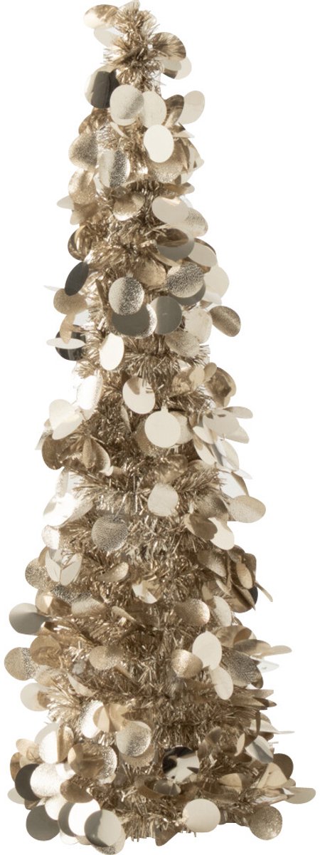 J-Line decoratie Boom Sprankelend - polystyreen - greige - small