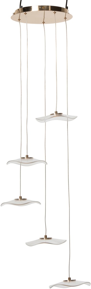 J-Line plafondlamp bloem - acryl - goud - large