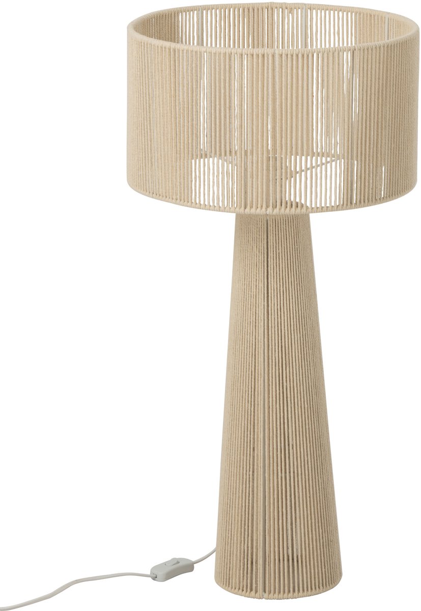 J-Line tafellamp Touw - papier - greige - medium