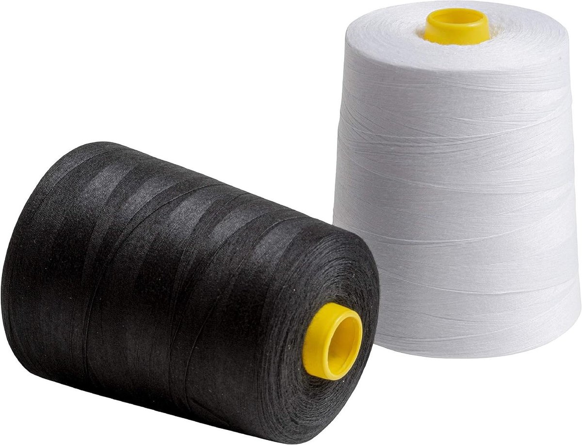 Naaigaren set - Garen rollen - Kleding maken - Extra grote spoelen - 18000 meter - Zwart en wit