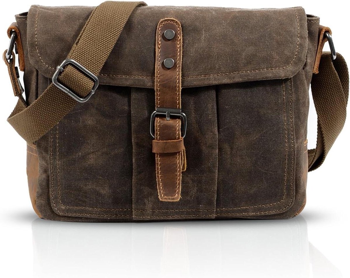 Schoudertas Laptop - Envelop Tas - Handel Reizen - Ademend Canvas - 27 x 8 x 20 cm - Multicolor