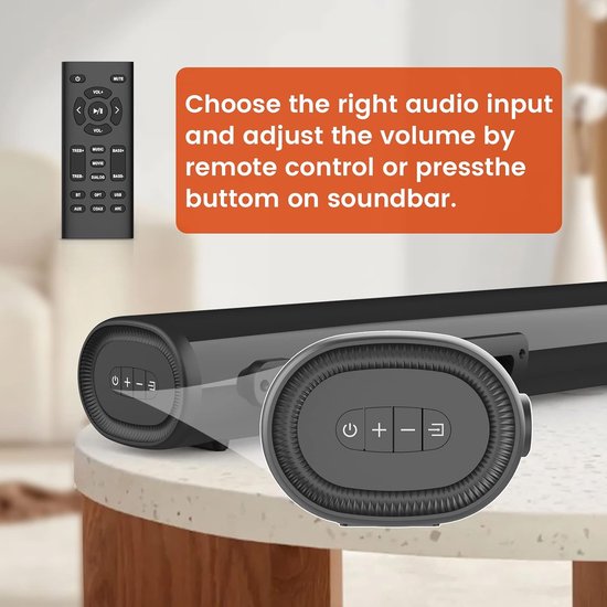 TV Soundbar - Kleine Luidspreker - Film Geluid - Meerdere Verbindingen - 16 Inch - Zwart — afbeelding 3