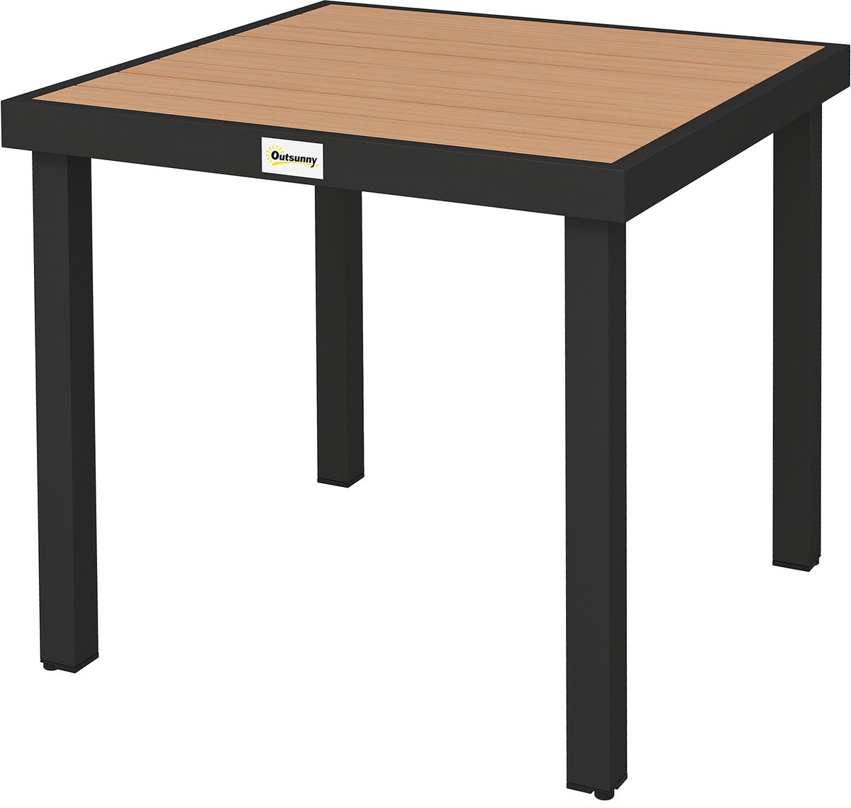 Tuintafel 78x78x74 cm Zwart voor 4 Personen, Outdoor Eettafel, Weerbestendige Terrastafel, Balkontafel, Campingtafel, Moderne Buiten Tafel voor Tuin, Terras en Balkon, Tuinmeubel Eettafel