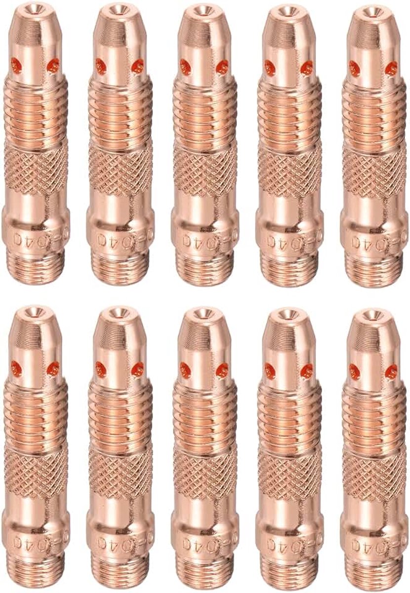 10 stuks TIG soldeertang lichaam 10N24 (3/32") gatdiameter koper verbruiksartikelen voor WP-17 WP-18 en WP-26 serie lasbranders