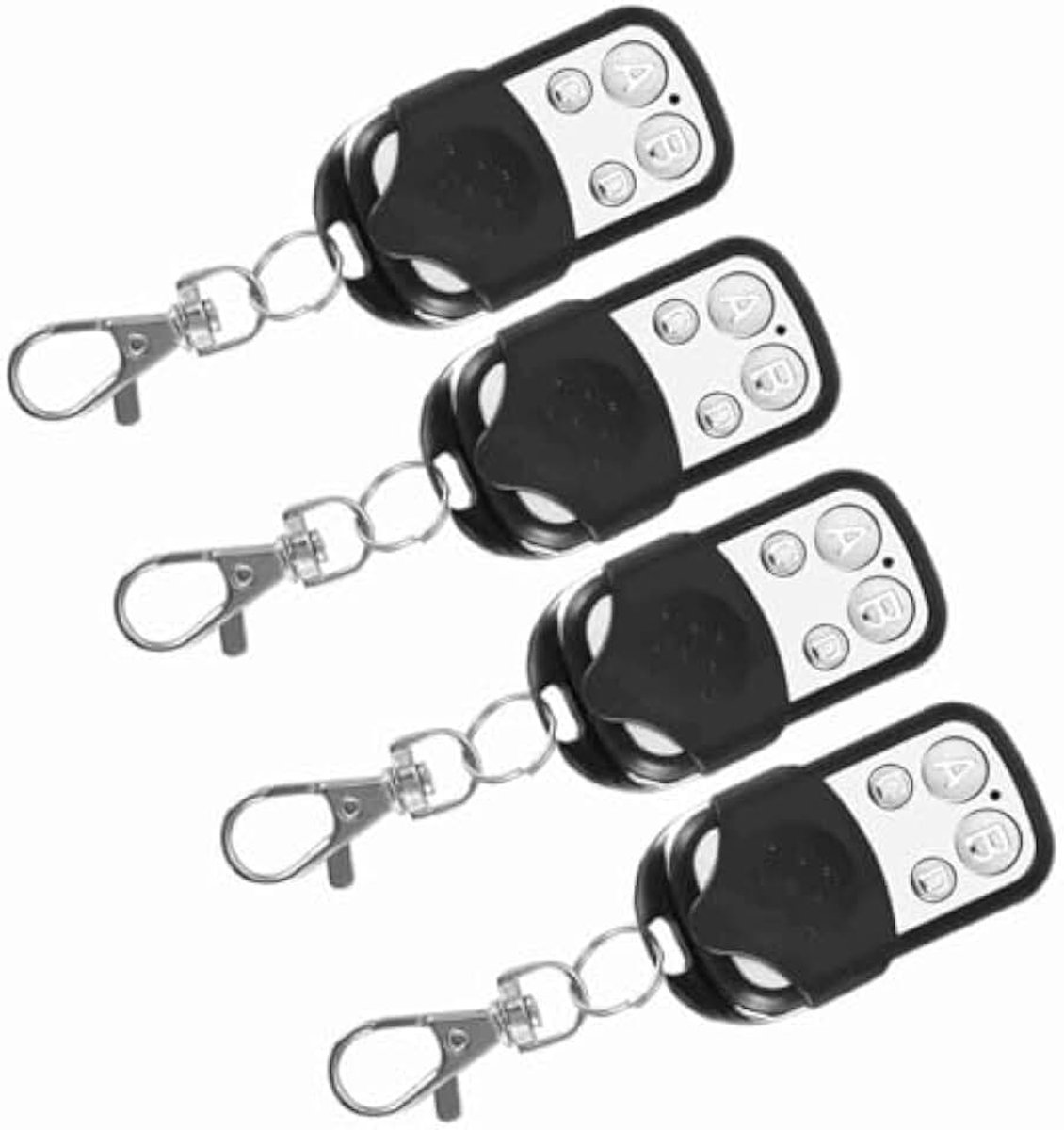 Universele garagedeur, sleutelhanger, afstandsbediening, afdekkingsdoos, 4 stuks, universeel, draadloos klonen