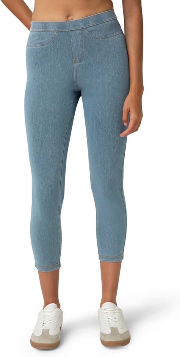 Leggings Klassieke Denim Capri Legging Met Zakken