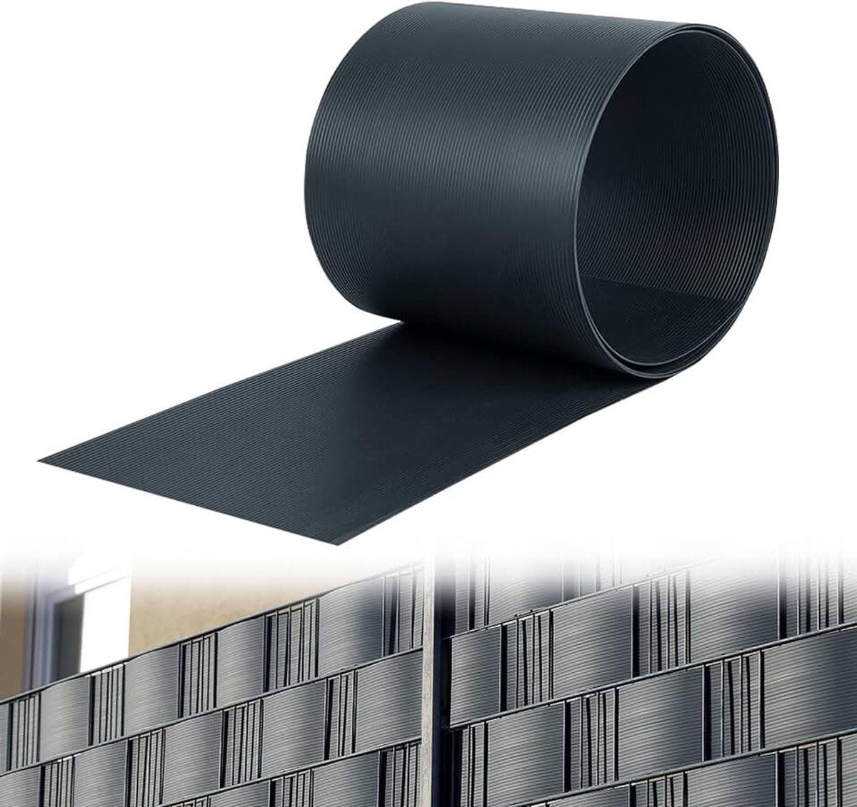 Set van 30 stuks ondoorzichtige pvc-hekwerken voor dubbelstaafmatten, 250 x 19 cm, kunststof, wind- en inkijkbescherming, privacyfolie voor balkon, tuin, antraciet