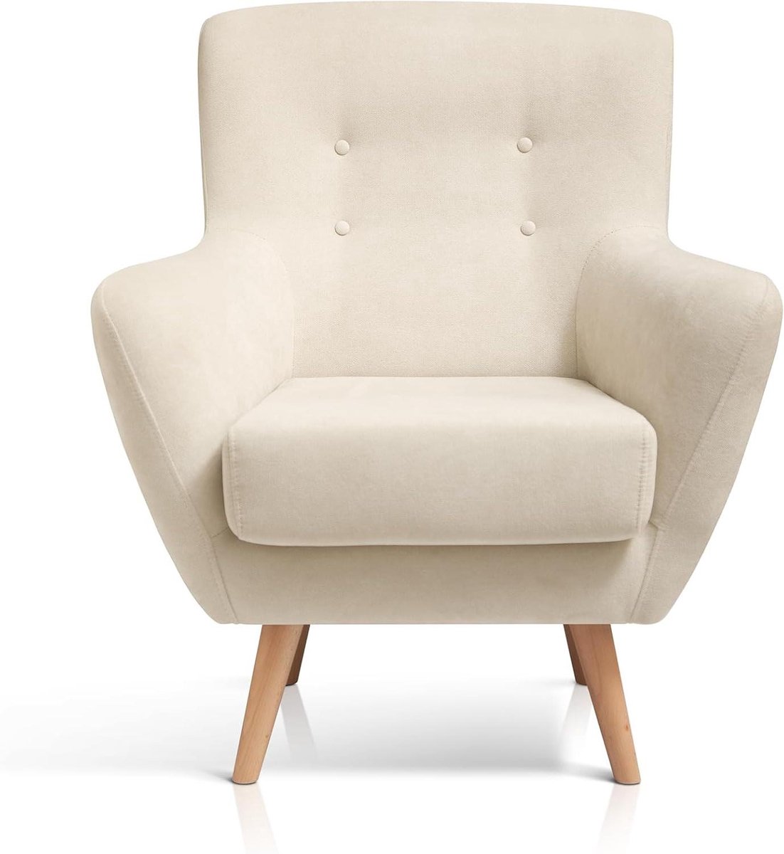Fauteuil Izan - Gestoffeerde stoel - Woonkamer Inrichting - Vuilafstotende stof - 70 x 76 x 82 centimeter - Grijs
