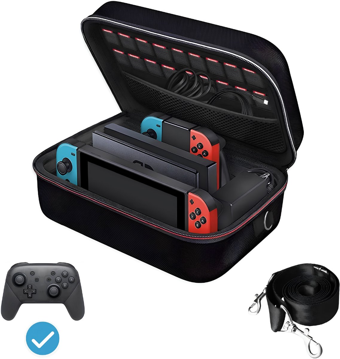 LNMsolutions® Nintendo Switch Case - Nintendo Switch Accessoires - Geschikt voor Nintendo Switch - Zwart - 33cm x 12cm x 23cm