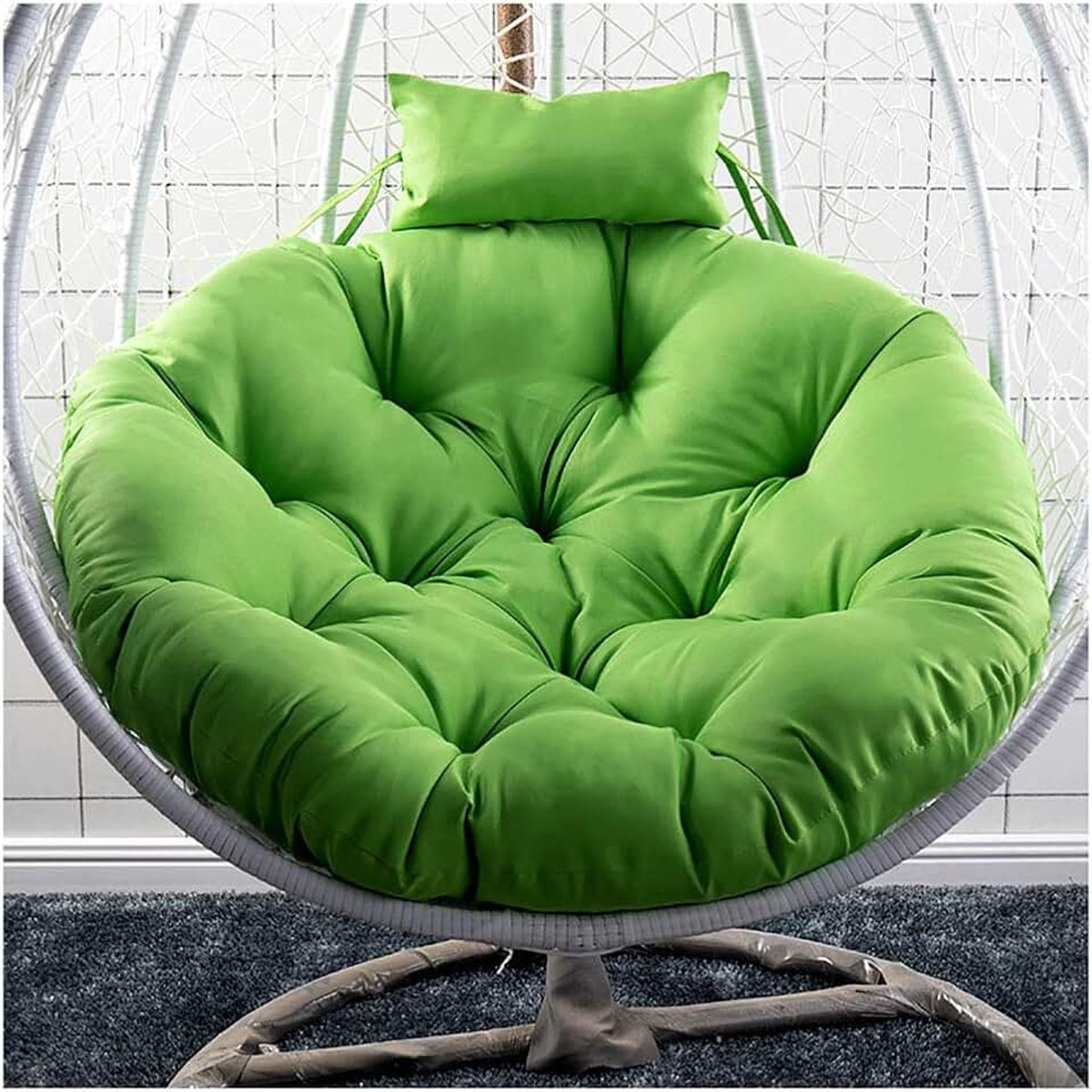 Wangk Egg Nest Stoel Kussen Met Banden,ronde Overgevulde Stoel Kussens Mand Swing Stoel Pads,Dikken Papasan Stoel Kussen