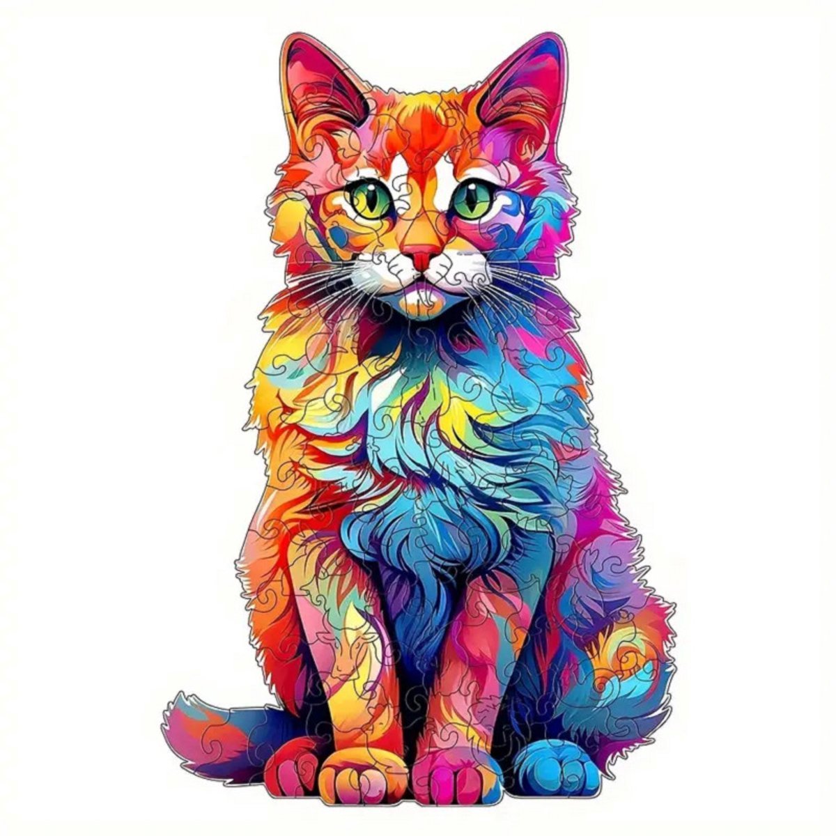 Casalora Houten Puzzel Kat 280 Stukjes - Dieren Legpuzzel Volwassenen