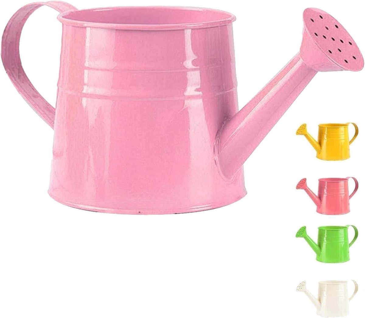 Kleine gieter - Waterpot metaal - Kamerplanten verzorgen - Roestvrij ijzer - 1 liter - Roze