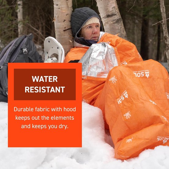 Nooddeken - Bivakzak - Outdoor Overleven - Reflecteert warmte - 1-persoons - Oranje — afbeelding 2