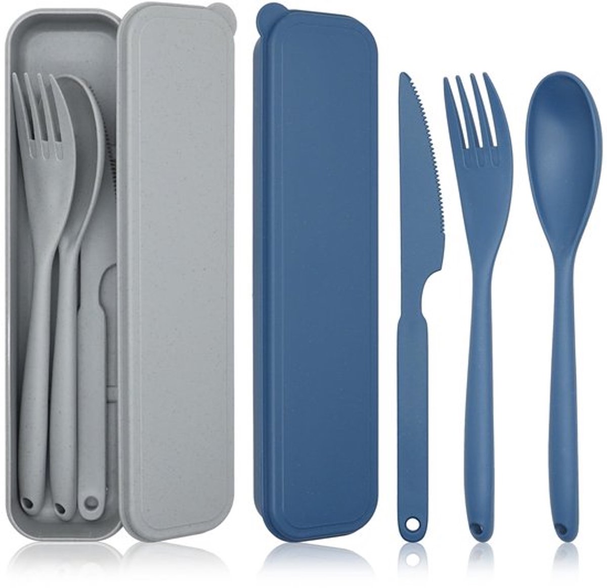 Reisbestekset 2 Sets - Draagbare Bestekset - Herbruikbaar - Lichtgewicht - Inclusief Etui - Makkelijk Schoon te Maken