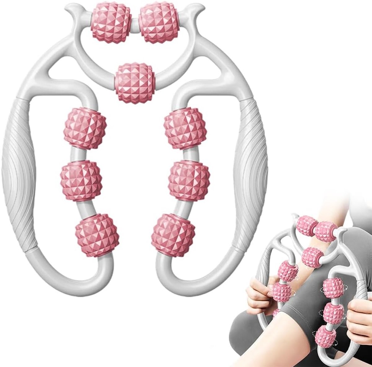 massageapparaat - diepteweefsel massageroller met 9 wielen, beenmassageapparaat, 2025 nieuwe massageroller poten, voetmassageapparaat, 360 ° triggerpoint-massagerol voor benen, voeten