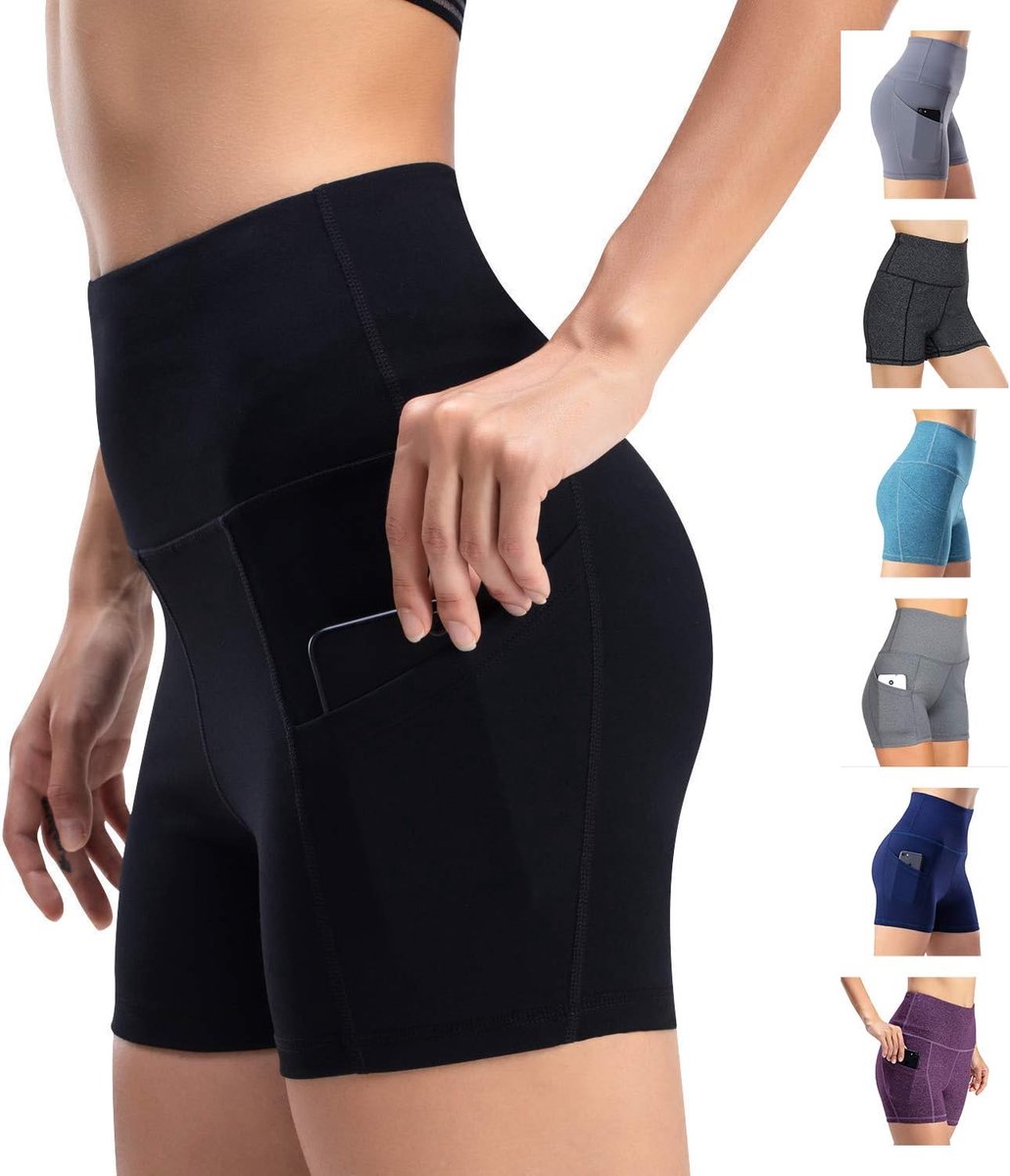 Dames Met Zakken Korte Broek Yoga Legging Hoge Taille Onderbroeken Sport Fitnes