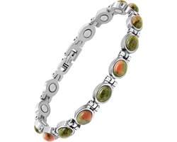 Titanium magnetische armband, 4 mm zirkonia damesarmband, armbandmagneet, Energetix magnetische damesarmband met maatgereedschap, geschenkdoos (3500 Gauss)
