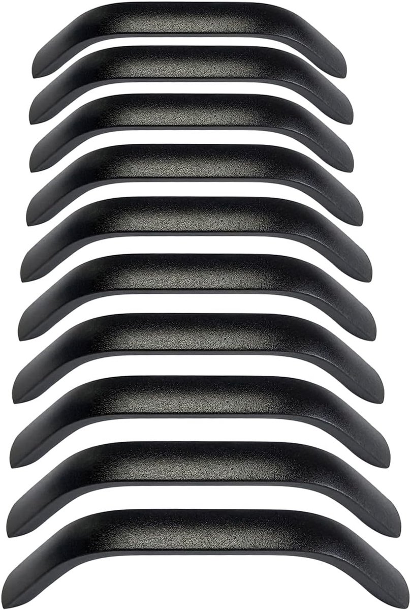 Booghandgreep, kastgreep voor ladekasten of keuken-/badkamerdeuren, gatcentrum: 96 mm, lengte: 112 mm, 10 stuks, matzwart