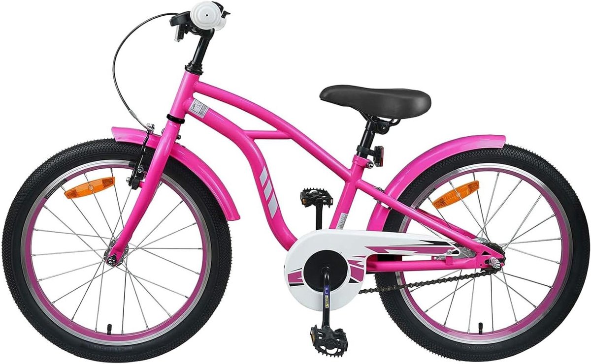 Kinderfiets 20 inch Meisjesfiets Fiets Veilig Fietsen Stevig Stalen Frame 20 inch Donkerroze