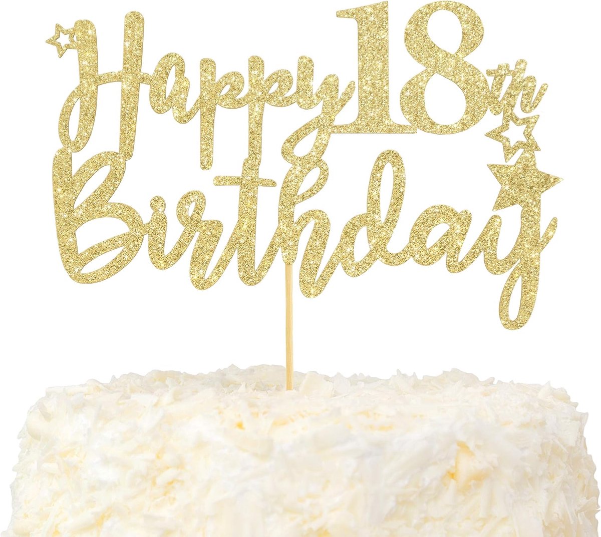 Happy 18e Verjaardag Taarttopper Hello Sweet 18 Cake Decoratie Goud Glitter 18 & Fantastische Verjaardagsfeest Decoratie
