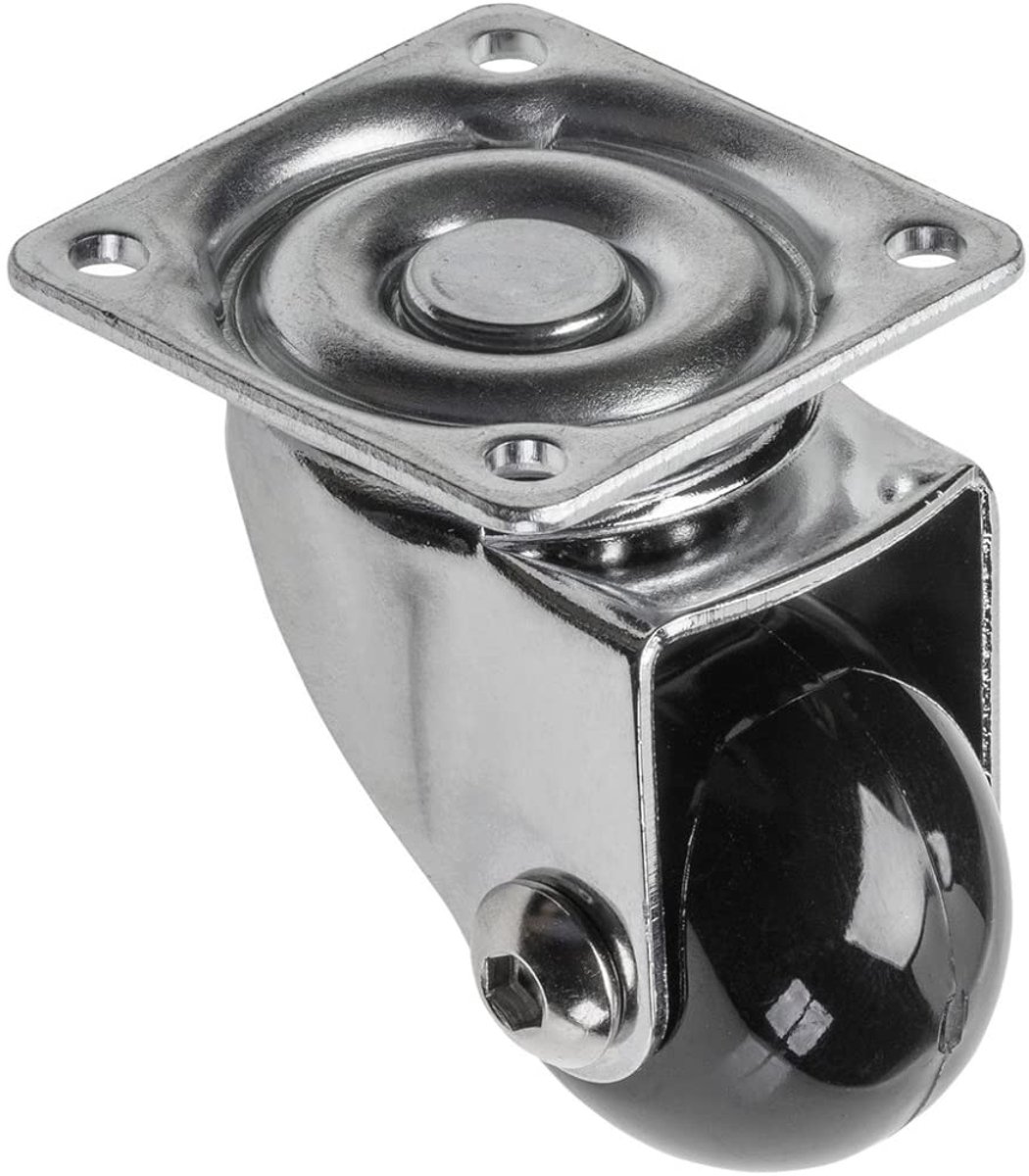 - Meubelwiel BRAZYLIA zonder vergrendeling - zwenkwielen voor meubels - staal/PC/PU - diameter 75 mm - zwenkwielen 360 graden - totale belasting per rol 64 kg - zwart
