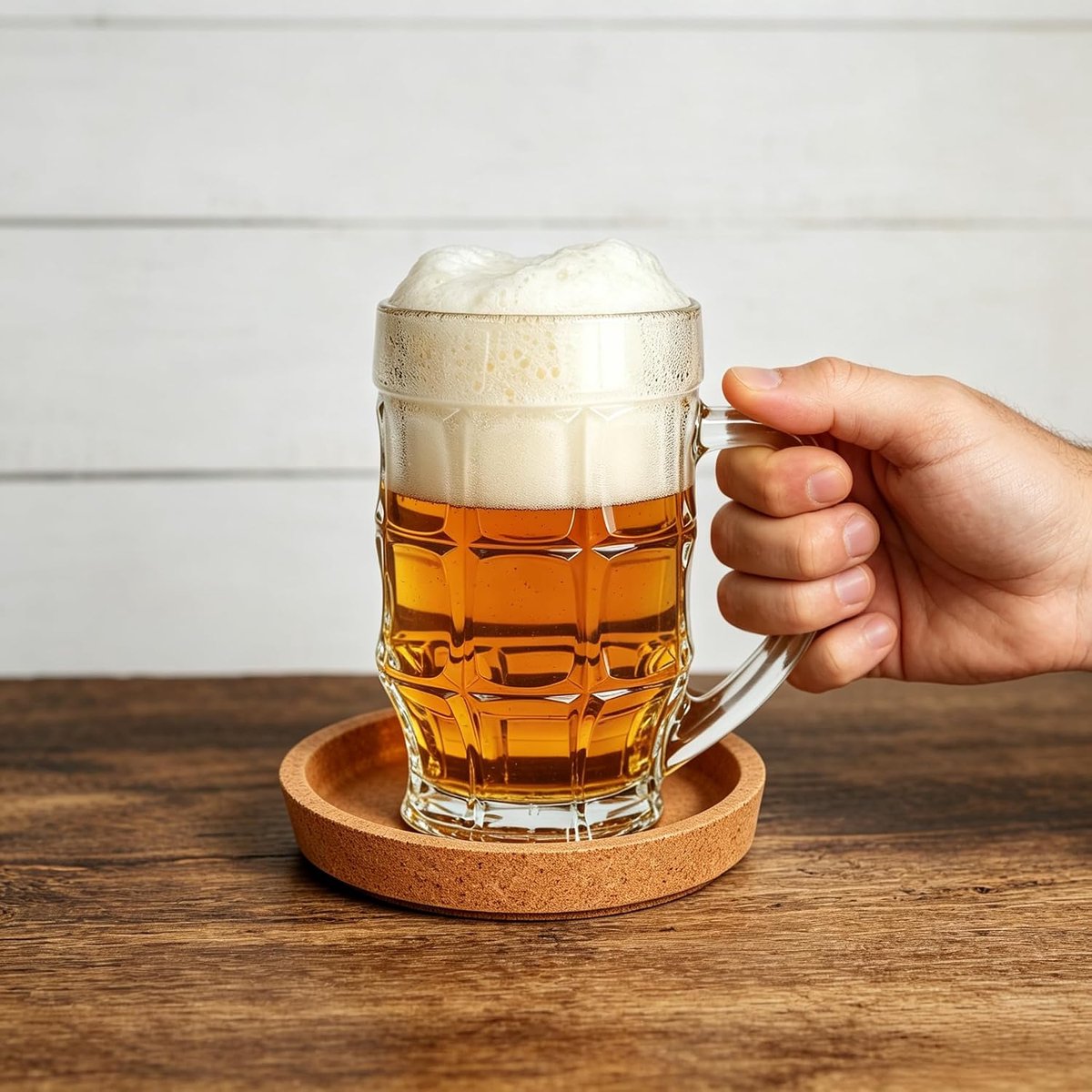 Onderzetters rond & kurken onderzetters rond met rand, 10 cm diameter, milieuvriendelijk, hittebestendig, waterdicht en antislip, universeel inzetbaar voor keuken, kantoor en bar
