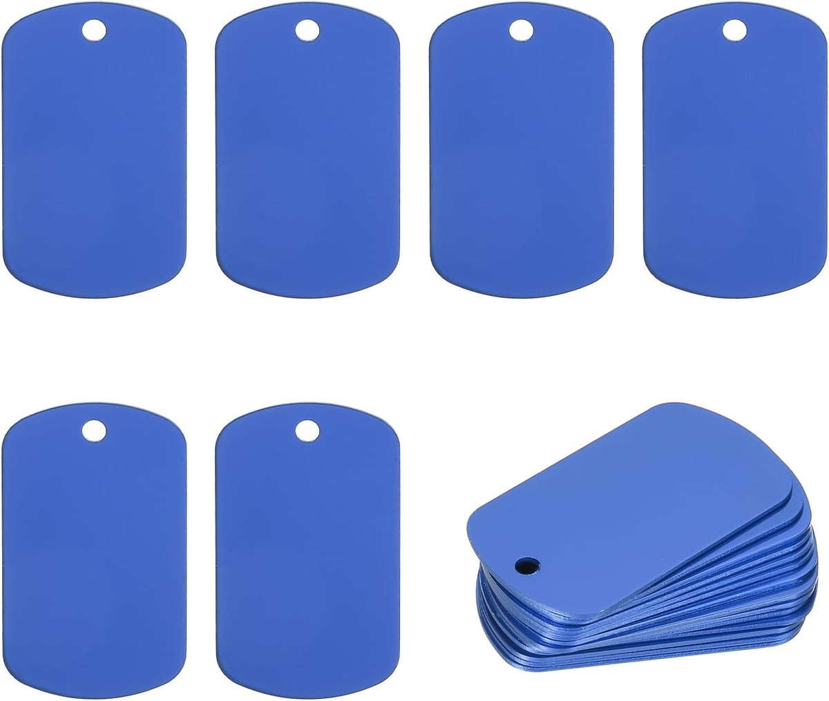 Metalen stempelen Blanks Tags 2 inch, 30 stuks geanodiseerd aluminium blanco hondenlabels rechthoek lasergravure blanks ID-naamplaatje met gat voor huisdier ambachtelijke doe-het-zelf