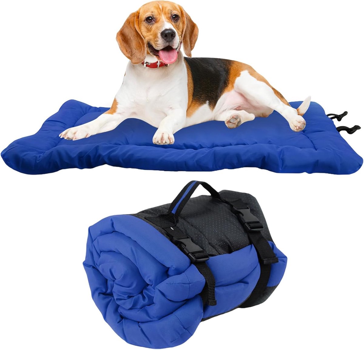 draagbaar hondenbed matras: 90 x 60 cm multifunctioneel waterdicht hondenbed, comfort en opvouwbare hondenmat voor reizen, kamperen, buiten, auto, hondenbench, bank, vloer (blauw)