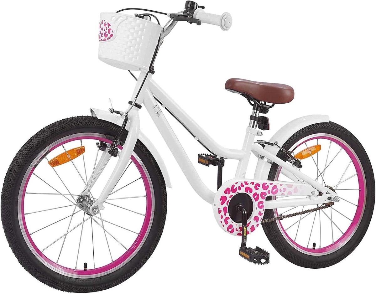 Kinderfiets Jeugdfiets Leren Fietsen Met Steunwielen 18 Inch Wit