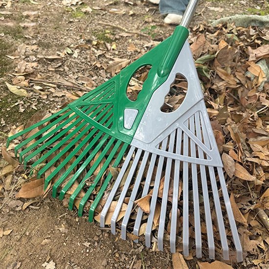 Bladhark Tuin - Grasverzamelaar - Gazon Onderhoud - Robuuste Constructie - 48 cm Breed - Groen — afbeelding 2