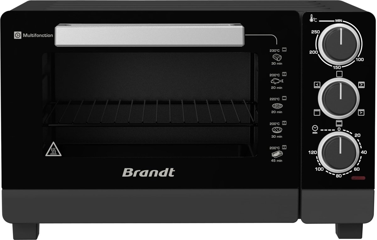 SnelShoppen - Mini-oven 21L Multifunctioneel met 5 kookposities, Dubbele glazen deur, Anti-aanbaklaag, Zwart - Ideaal voor Keuken, Feest, Camping en M