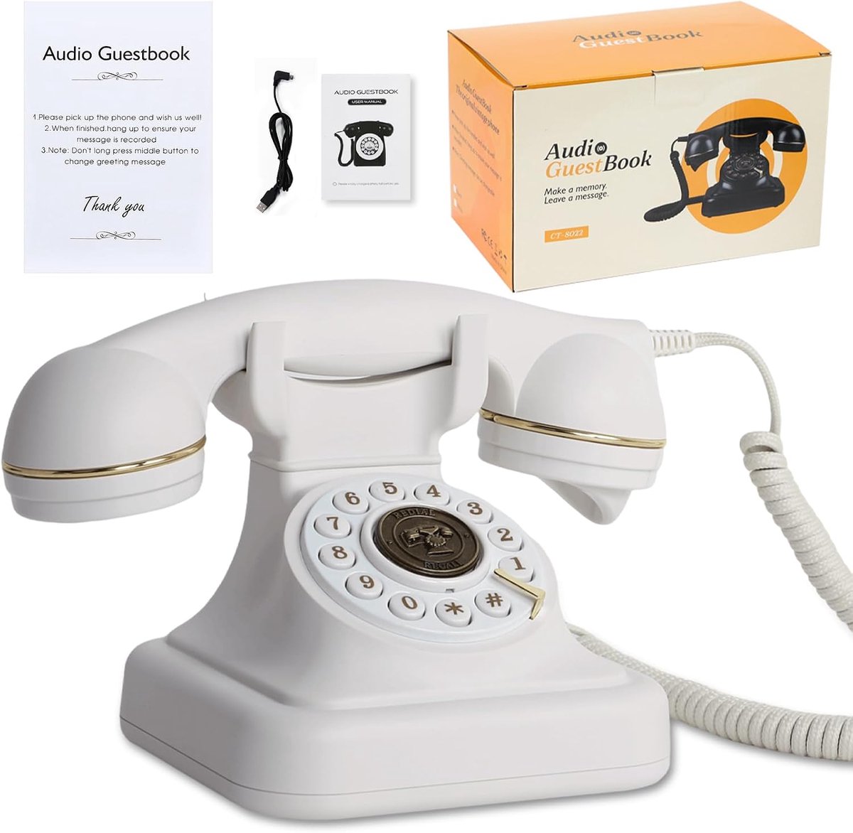 Gastenboek Trouwtelefoon - Neem aangepaste audioberichten op met gastenboek - een persoonlijke en handige manier om uw speciale gelegenheden te bewaren
