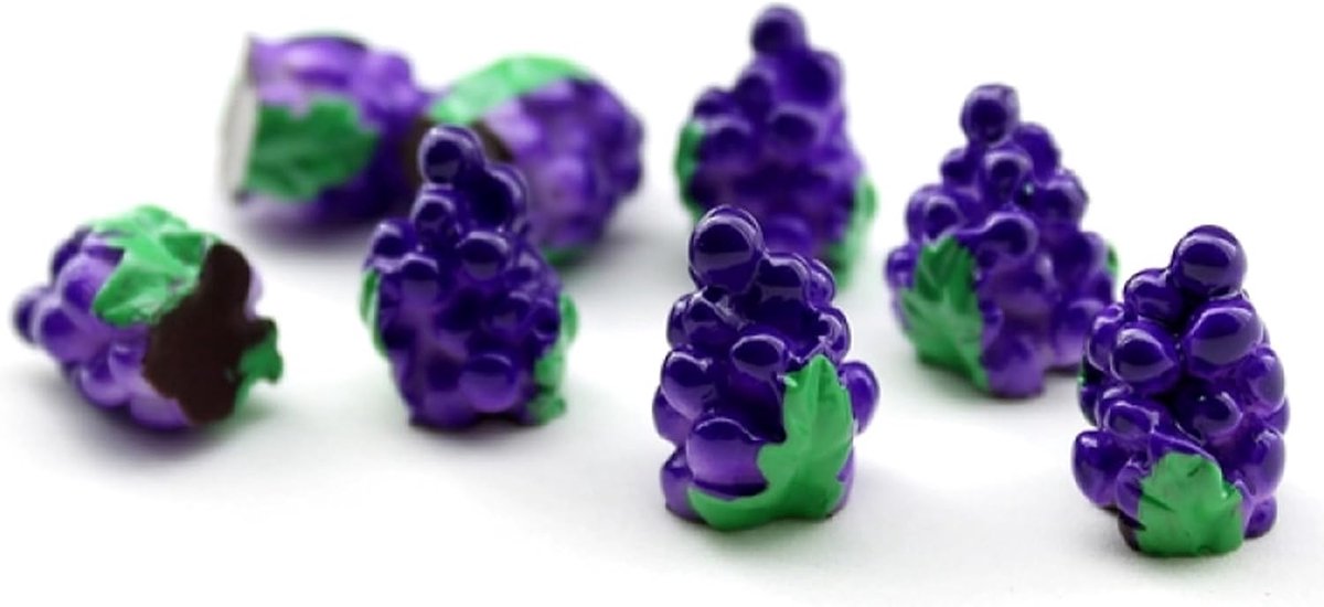 Kunstfruit Miniatuur Fruitmodel in Hars DIY Kunstnijverheid Mini Fruitfiguurtjes voor Knutselen Ambachten Decoratie, Mobiele Telefoon, Scrapbooking (20, Druiven)