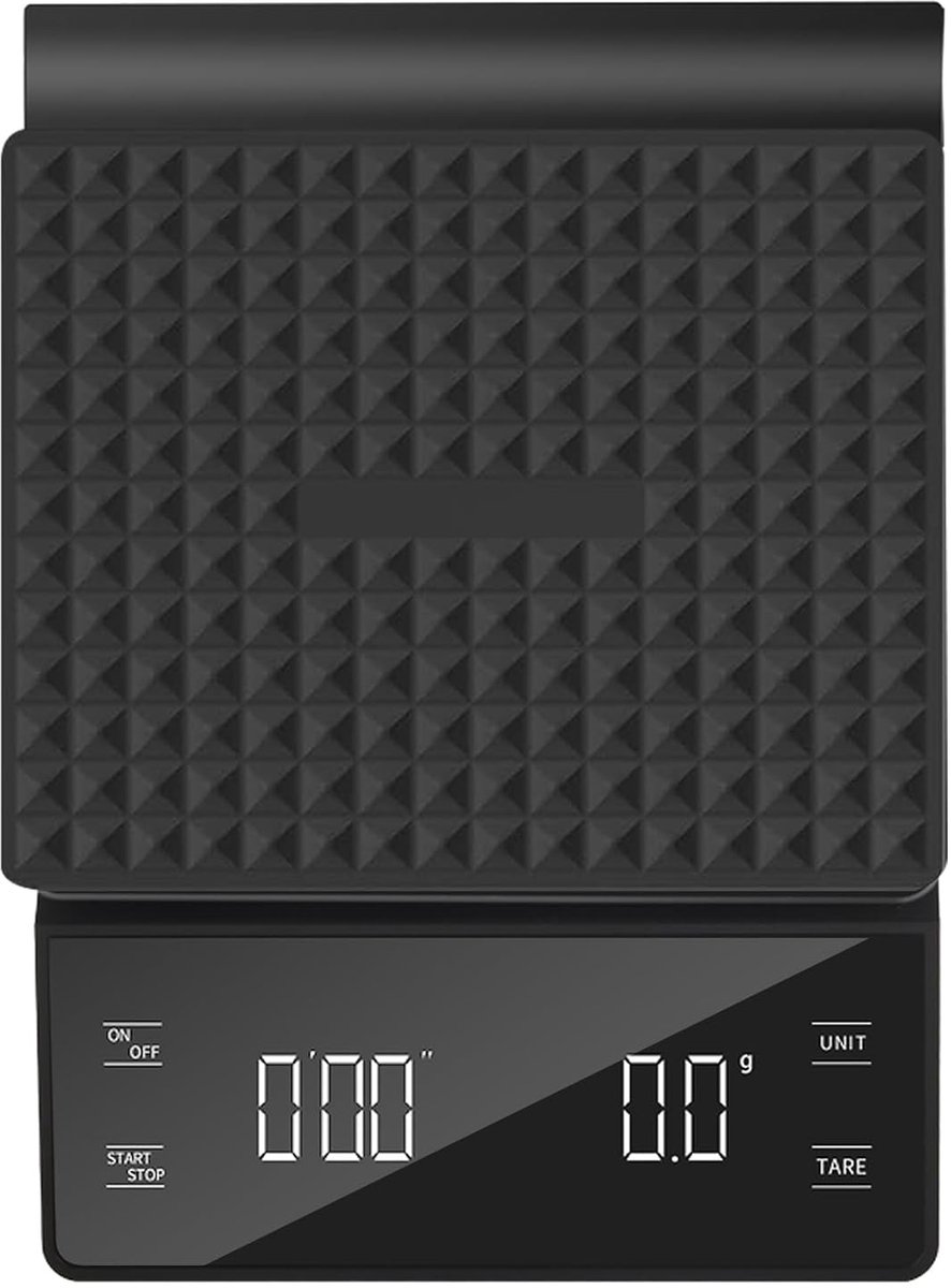 KZQ Koffieweegschaal met Timer 0,1g Precisie Espresso Weegschaal 3kg Digitale Koffieweegschaal met Tarafunctie LED Scherm Batterij Geschikt voor Filterkoffie en Espressomachine