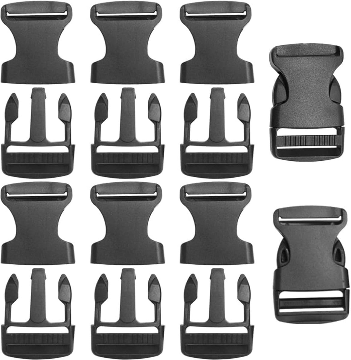 10 stuks kliksluiting riem steekgespen steeksluitingen voor bagageriemen rugzakriemen, Bk-32 mm