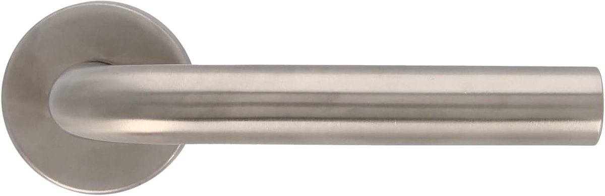 - 4RX model handgreepset met rozet, 18/8 roestvrij staal, 136x19(d) mm, rozetdiameter 53mm, mat staal