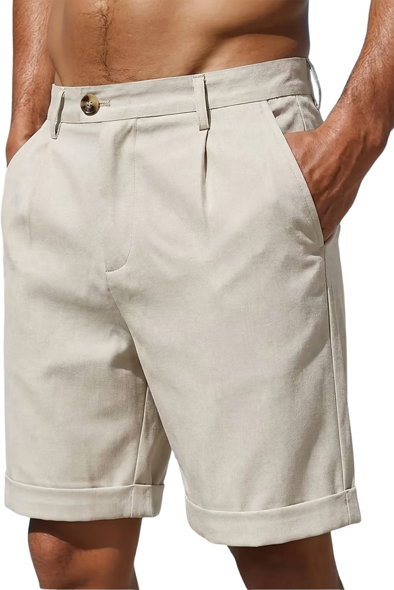 Currero Korte Broek Heren Golfbroek Spijkerbroek met Zakken Volwassenen Jongens Shorts Abrikoos