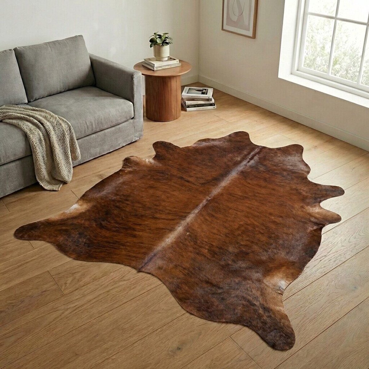 Koeienhuid Vloerkleed XL (Groot) - Effen-solid - 231 x 224 cm - Koeienkleed / Koeienvel / Dierenvel / Dierenhuid / Koehuid Tapijt